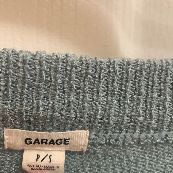 Garage Light Blue V Neck Sweater - Picture 2 of 3